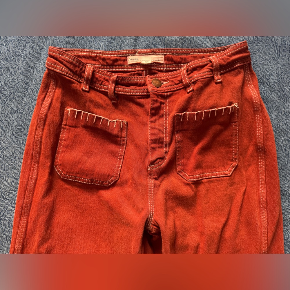 Seventy + Mochi Mabel Jeans Dark Rust Wide Leg High Rise Anthropologie| Size 30W